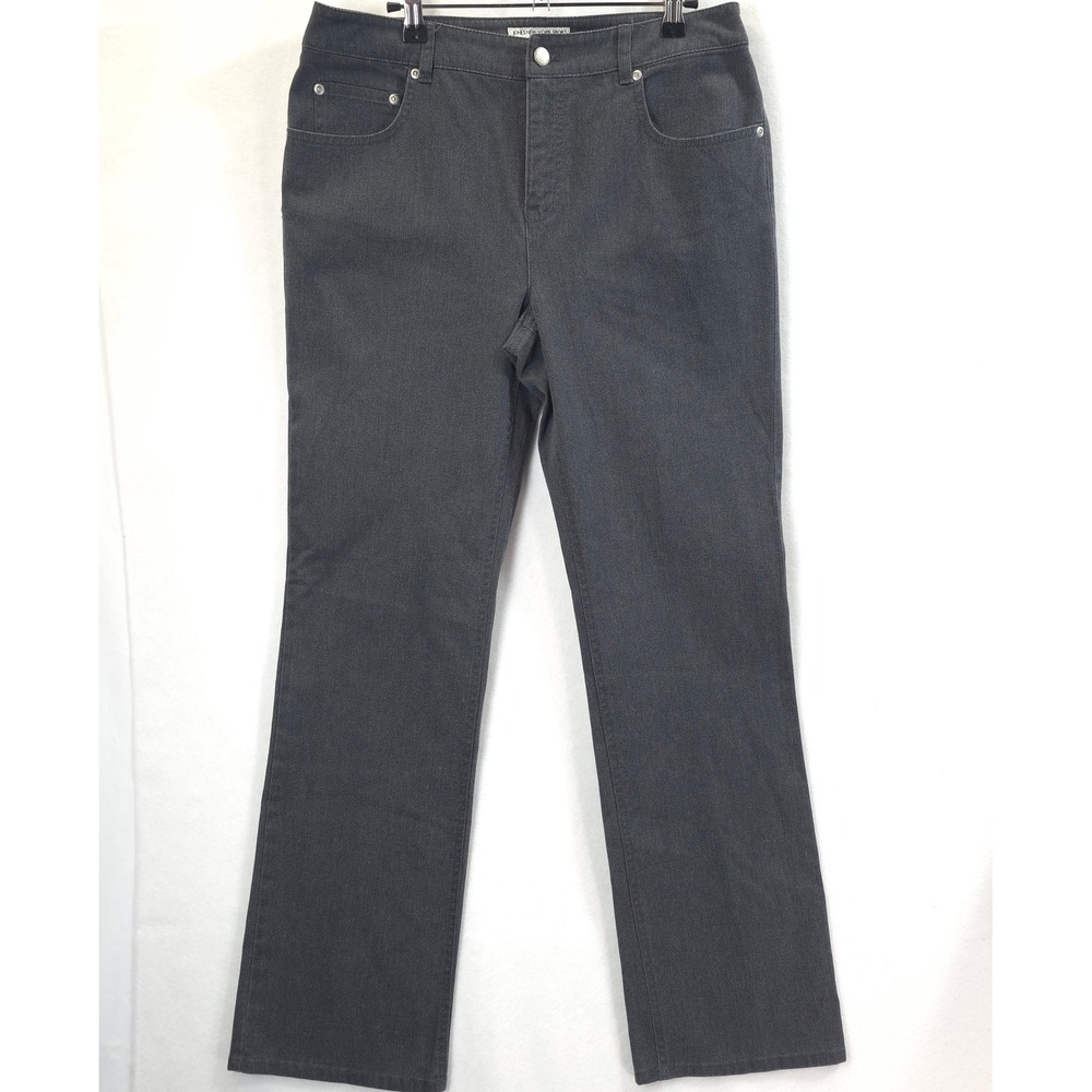 Jones New York Sport Stretch Straight Leg Shape Control Gray Women 10 Neutral